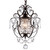 Modern Mini Crystal Chandelier,Iron Bronze Crystal Light Fixtures Ceiling Mount 1 Light Small Chandeliers for Bedroom