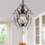 Modern Mini Crystal Chandelier,Iron Bronze Crystal Light Fixtures Ceiling Mount 1 Light Small Chandeliers for Bedroom