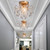 Mini Chandelier Crystal Ceiling Light,Small Flush Mount Gold Light Fixture for Entryway Bedroom Barthroom Hallway