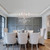 Ceramic White Chandelier, Glass Chandeliers,White crystal Hanging Pendant Light with Clear Cord and On/Off