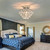 Chandelier Semi Flush Mount Ceiling Light Fixture Silver Ceiling Lamp for Hallway Bedroom Bathroom