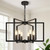 Black Farmhouse Chandelier, 6 Light Geometric Dining Room Light Fixture, Modern Industrial Metal Ceiling Light