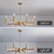 8-Light Gold Candle Chandeliers Modern Farmhouse Ceiling Light Fixture