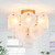 Modern Flush Mount Glass Ceiling Light, Gold Hallway Lights Vintage Chandelier