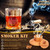 Cocktail Smoker Kit for Whiskey, Bourbon, and Drinks with Cherry Smoker, Natural Wood Chip Flavors, Culinary Torch, Ice Cube Spheres, 2 Coasters, 2 Glasses