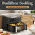 Elite Gourmet Dual Zone Air Fryer Oven 11QT, Dual Basket Air Fryer with Divider, Sync Finish & Sync Cook