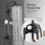  Shower Faucet Set Matte Black Wall Mount Shower Bath Mixer Tap for Bathroom Shower 3-way Rainfall Shower Mixer Set RU