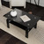 IANIYA Glass Coffee Table, Black Living Room Rectangle Coffee Table with Tempered Glass & Metal Tube