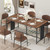 Dining Table for 6-8, 63" Large Kitchen Table, Industrial Dining Room Table, Wooden Rectangular Table with Adjustable Feet