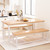 Dining Room Table Set with 2 Benches, Farmhouse Dining Table Set for 4, Wood Breakfast Dinner Table Set