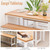 Dining Room Table Set with 2 Benches, Farmhouse Dining Table Set for 4, Wood Breakfast Dinner Table Set