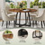 47.2 Inch Round Dining Table for 4-6, Farmhouse Style with Retro Tabletop and Curved Legs