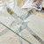 Rectangular Glass Dining Table, Tempered Glass Tabletop and Metal Legs, Modern Style Glass Kitchen Table for Home