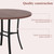 VECELO 36" Round Dining Table for 4, Wood Grain Dinette with Metal Frame for Kitchen, Apartment, Home, Space-Saving, Brown