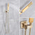  Gold Bathroom Shower Set Rainfall Shower Head Single Handle Shower Faucet Wall Mounted Bath Shower Mixer Water Set