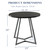 VECELO Round Dining Room Table with Wood Grain Tabletop and Steel Frame, for Kitchen, Living R