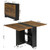 Tiptiper Folding Dining Table with 6 Wheels, Drop Leaf Tables for Small Spaces, Foldable Dining Table