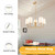 Farmhouse Chandelier, 5-Light Gold Chandelier with White Fabric Shade, Height Adjustable Modern Dining Room Light Fixture
