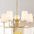 Modern Gold Chandelier Dining Room Light Fixture Over Table,5-Light Farmhouse Chandeliers