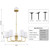 Modern Gold Chandelier Dining Room Light Fixture Over Table,5-Light Farmhouse Chandeliers