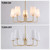 AMZASA Farmhouse Chandelier, 5-Lights Visual Comfort Gold Light, Muted Gold with White Fabric Shade