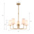 AMZASA Farmhouse Chandelier, 5-Lights Visual Comfort Gold Light, Muted Gold with White Fabric Shade