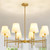 Dining Room Chandeliers Light - 8-Light Gold Modern Chandelier with Fabric Shade