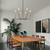 Black and Gold Chandelier, Modern Farmhouse Dining Room Light Fixture 6-Light Chandelier with Chain