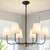 31.5" Dining Room Chandelier with Shades, Modern 6 Light Pendant Lights Kitchen Island Gold and Black Chandelier