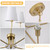 Yaohong 5-Lights Gold Chandelier, Modern Farmhouse Lighting Fixture with White Fabric Shades