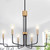 Modern Black and Gold Chandelier,6-Light Farmhouse Chandelier