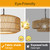 Farmhouse Chandelier Light Fixture, 5-Light Rattan Boho Chandeliers for Dining Room