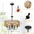 Modern Farmhouse Chandelier Light Fixtures, 5-Lights Large Rattan Pendant Lighting with Hand Woven Wicker Shade