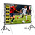 VntB Outdoor Projector Screen with Stand, 150 inch Portable Projection Screen Wrinkle-Free 16:9 4K HD Rear Front Movie Screen with Carry Bag for Indoor Home Theater, Camping and Backyard Entertainment