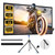 Projector Screen with Stand, Paris RHÔNE 100-inch Outdoor Indoor Projector Screen 16:9 4K HD PVC, 1.5 Gain Portable Wrinkle-Free Movie Screen for Home Backyard Theater with Carry Bag, Ground Nails