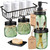 Green Bathroom Accessories Set, 6Pcs Mason Jar Glass Bathroom Set,
