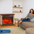 LifeSmart Electric Fireplace Heater w/ 3 Heating Elements, 1500W, Faux Stone & Oak Wood - Mounted Indoor Infrared Heater for Home