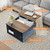 Farmhouse Lift Top Coffee Table, Wood Square Coffee Table with Sliding Barn Door and Adjustable Shelf