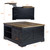 Farmhouse Lift Top Coffee Table, Wood Square Coffee Table with Sliding Barn Door and Adjustable Shelf