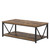Rustic Wood and Metal Living Room Table with Storage Shelf, Industrial Rectangle Center Table, 47 Inch Brown