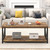Rustic Wood and Metal Living Room Table with Storage Shelf, Industrial Rectangle Center Table, 47 Inch Brown