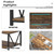 Rustic Wood and Metal Living Room Table with Storage Shelf, Industrial Rectangle Center Table, 47 Inch Brown