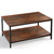 SUPER DEAL 2-Tier Industrial Coffee Table with Storage Shelf for Small Apartment Living Room