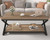 2 Tie Rectangle Center Table with Storage & Display Shelf, Simple Office Cocktail Tea Table, Rustic Oak, 39 Inch
