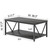 Rustic Wood and Metal Cocktail Table for Living Room, 39.3 Inch Dark Gray