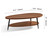 Mid-Century Oval Wood Coffee Table, Double Layer Center Table for Small Space, D47xW23.6xH15