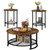 Modern Vintage Dark Brown Coffee Table and Side Table for Living Room, Office, Apartment