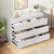 15.3" D x 47.2" W x 32.3" H in Simply Modern Chest of Drawers, Wood Storage Double Dresser with Deep Drawers for Living Room