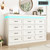 71" Wide 46" Tall Large Farmhouse 12 Drawers Dresser for Bedroom with LED Light and Power Outlets,Wood Rustic 12 Chests of Drawers for Closet,Tall Storage Dresser Organizer for Bedroom(White)