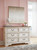6 Drawer Dresser, Chipped White & Brown